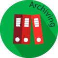 archiving globe badge