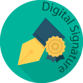 digital signature globe badge