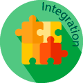 integration globe badge