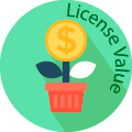licence value globe badge
